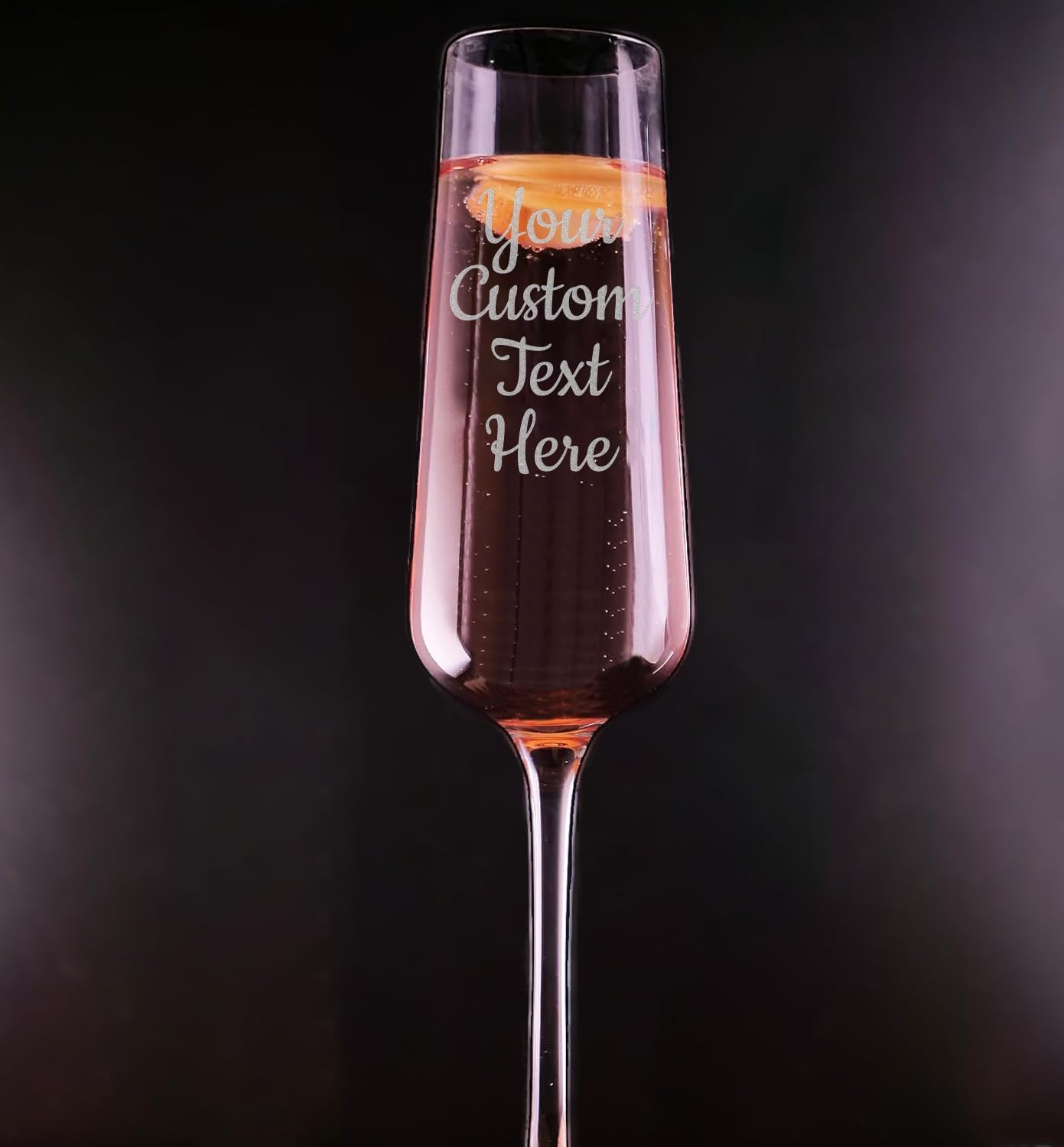 Personalized Champagne Glass with Your Custom Text - Custom Champagne Flute, Engraved Toasting Glass Gift for Wedding, Anniversary, Bridesmaids