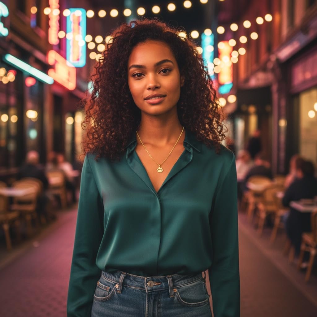 Elegant Stainless Steel Paw Print Pendant Necklace, 18K PVD Gold Plated, 45+5cm Chain Length - Image 5