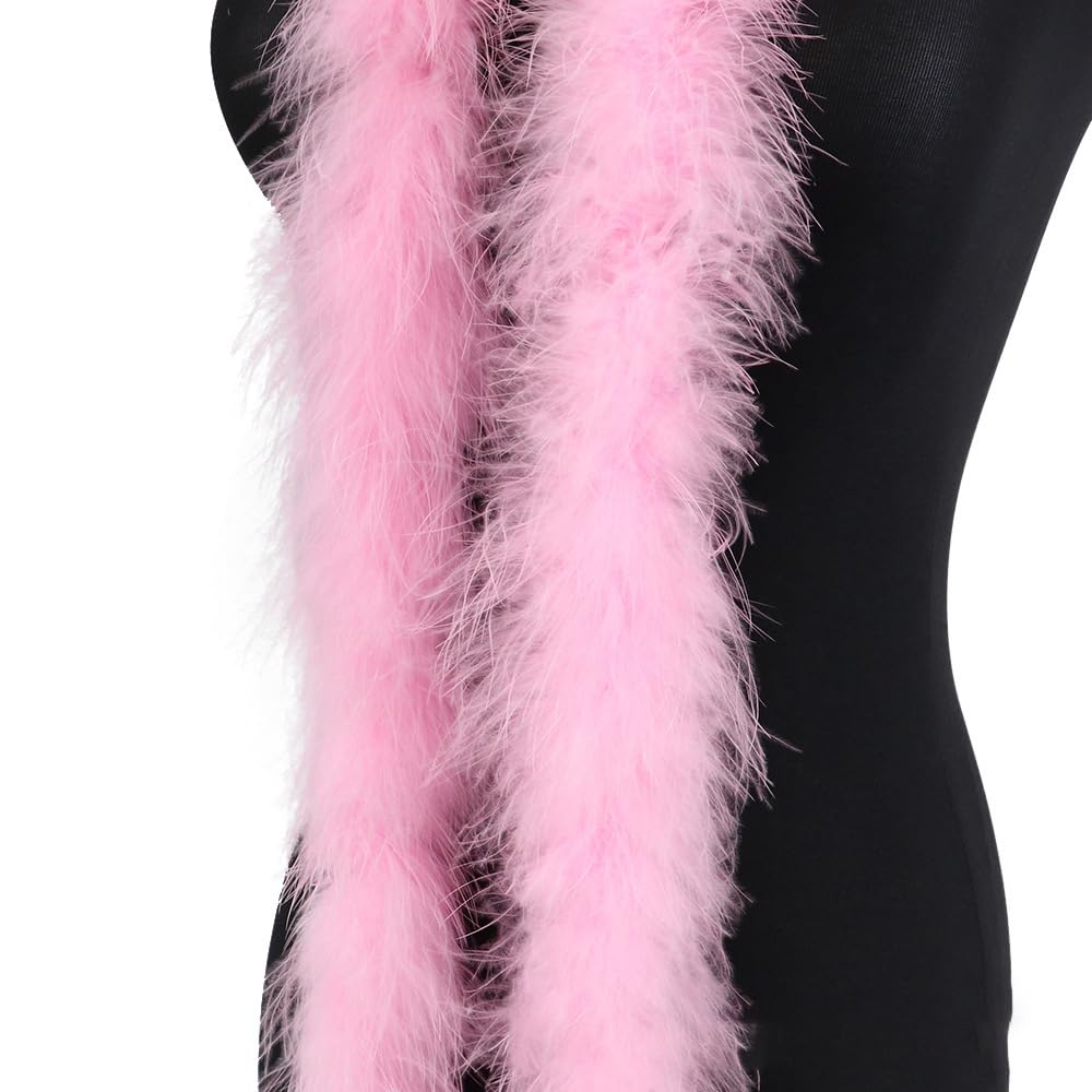 Boa En Plumes De Dinde 2 M – Diamètre 8 Cm, Moelleux, Multicolore, Pour Noël, Mariage, Carnaval, Costume Années 20