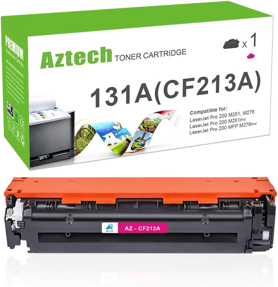AztechCompatible Toner Cartridge Replacement for HP 131X 131A CF213A for Pro 200 Color M251nw M251n MFP M276nw M276n Printer Ink (Magenta, 1-Pack)