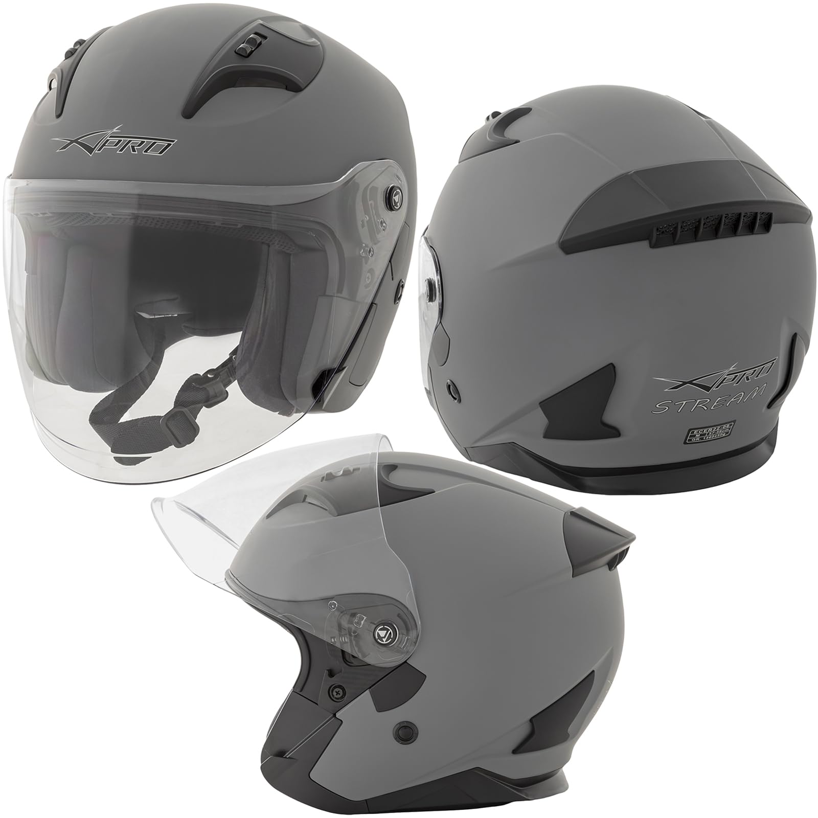Jethelm Motorrad Offen Visier Roller Kratzfest Urban ECE 22-06