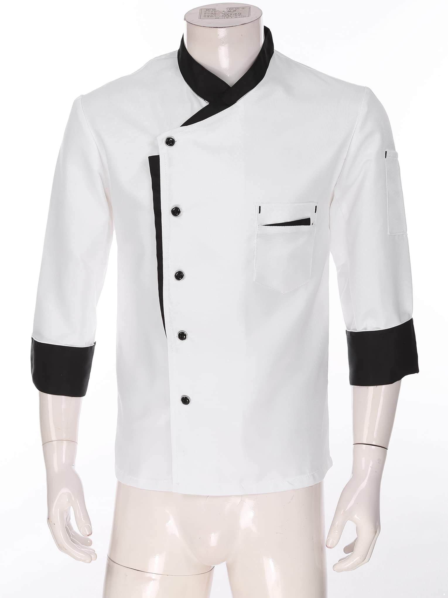 JanJean Men's Classic Chef Jacket Professional Chef Coat Restaurant Kitchen Cooking Baking Uniform Type B 1# 3X-Large
