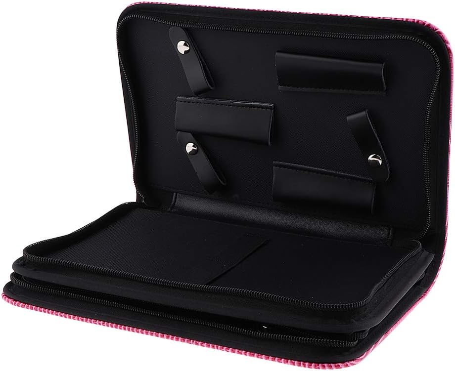 Hair Stylist Printed Leather Hair Scissors Bag Barber Salon Storage Case Hairdresser Styling Tools Holster Pouch - Pink, 26 x 17cm
