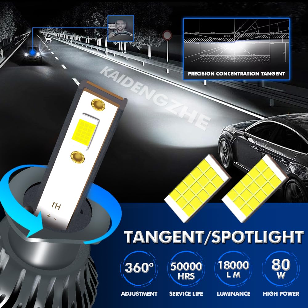 Kit Luci H1 LED Per Fari Auto - 130W, 28000LM, 6000K, Canbus Ready, Senza Errori (2 Pezzi) - Foto 6