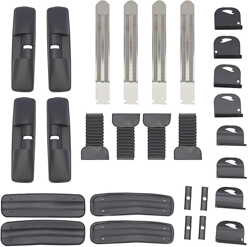 Miniatura 9 de Juego de 2 barras transversales para portaequipajes de 3.3 ft, soporte superior de aluminio universal de 39.37 pulgadas, marco de ventana ajustable,