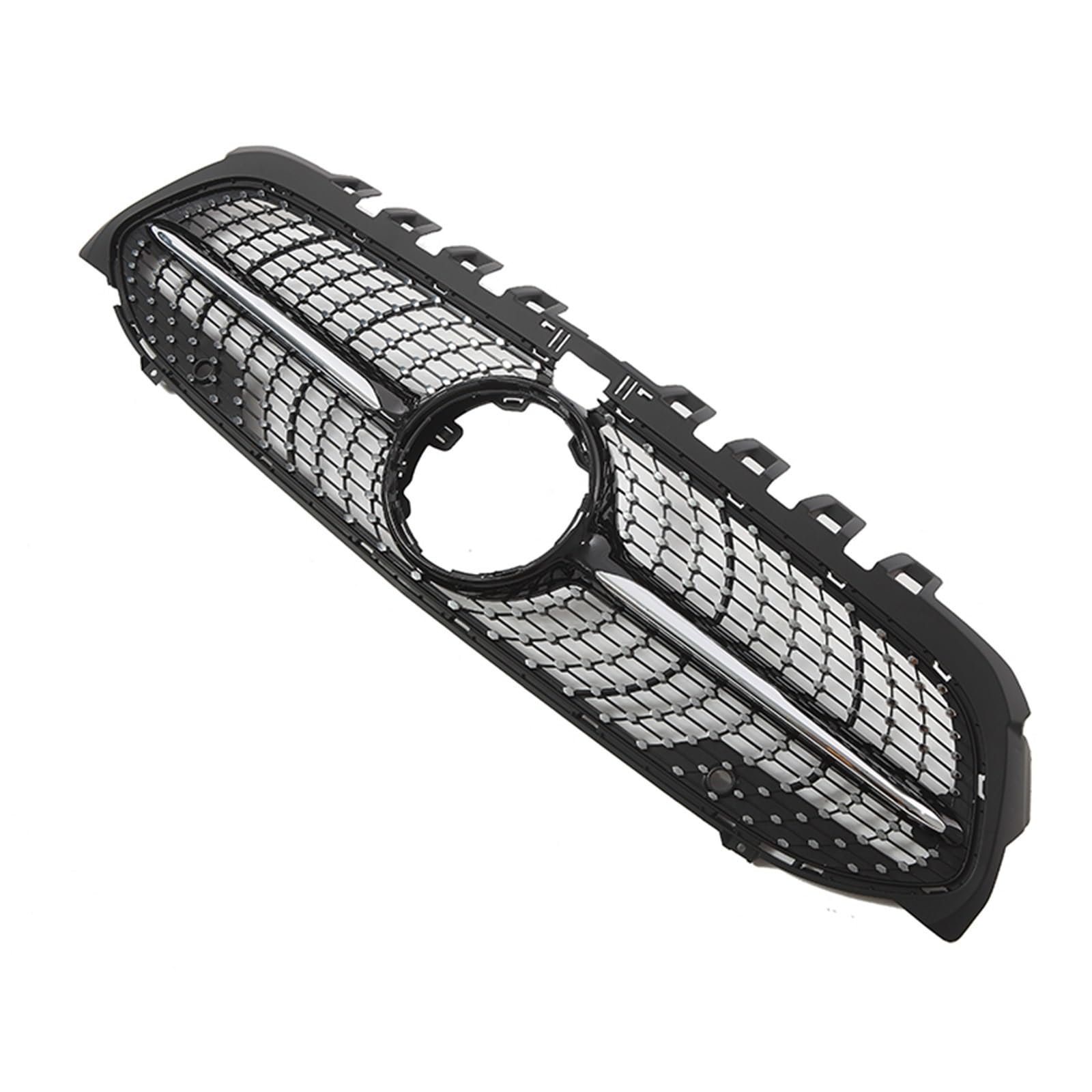 Pasuje do Mercedes Benz A-Class W177 2019-2022 A200 A220 A250 A35 AMG Chromowany diamentowy grill w stylu Czarny GTR przedni zderzak(GT-Black)