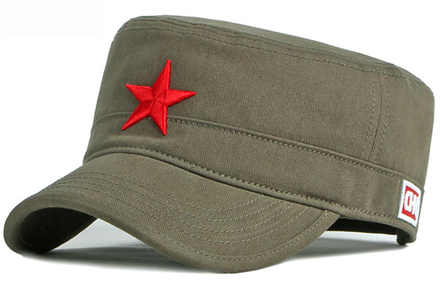 Babahu Men's C-Army Green Cotton Military Caps Cadet Army Caps Unique Design