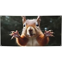 Squirrel Funny Animal Banner Party Decor Flag 47x24 inches Photography Backdrop Background Banner Decorations Birthday Party Photo Booth Flag Wall Decor Banners Sign Photo Props