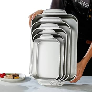Amazon｜TMKSK ステンレス角型トレー ランチトレー 取っ手付き