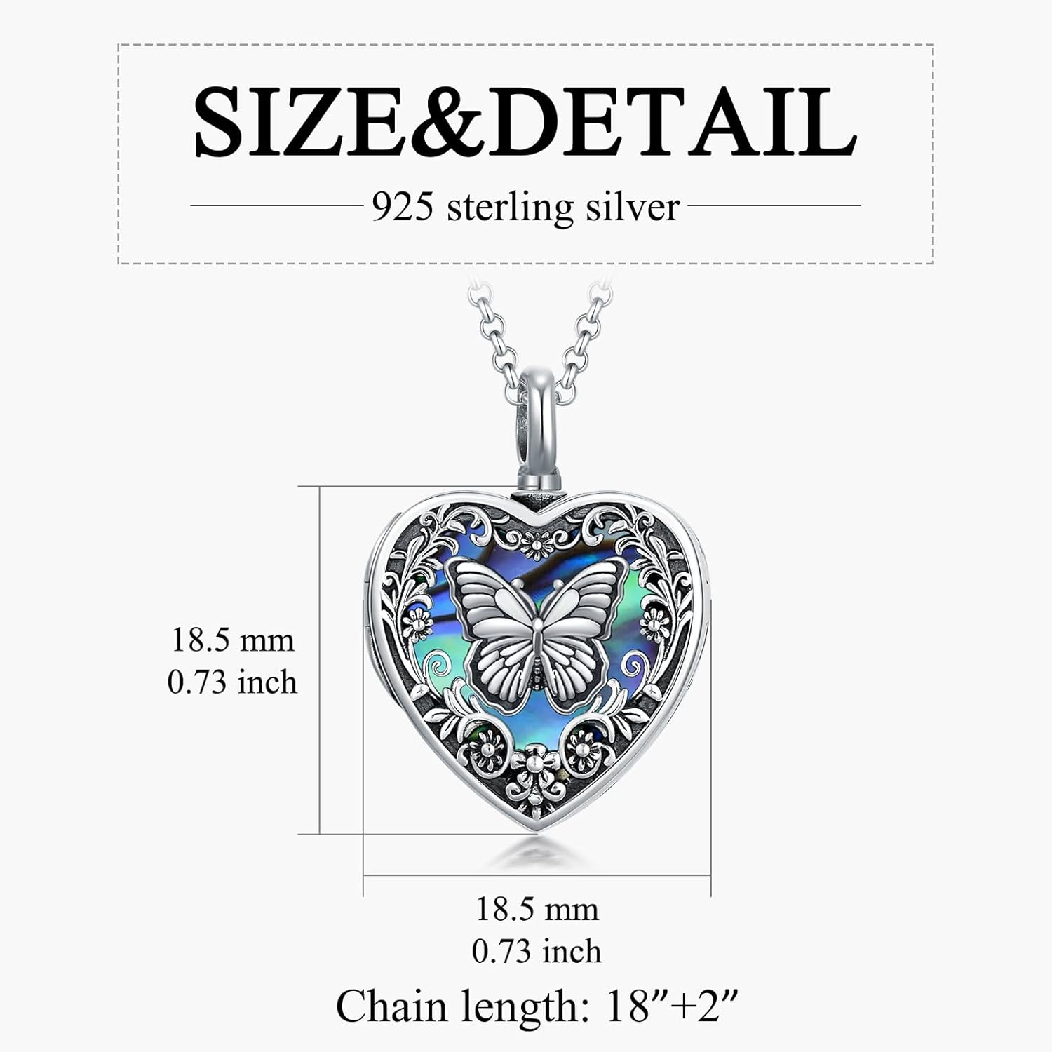 Personalized Heart Urn Locket Necklace for Ashes and Pictures 925 Sterling Silver Customized Locket Cremation Necklace for Ashes Memorial Keepsake Jewelry for Women - Image 3