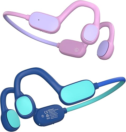 Miniatura 8 de Paquete de 2 auriculares para niños, Bluetooth 5.2 de conducción de aire abierto, limitación de volumen de 85 dB, sonido estéreo con micrófono, IPX5
