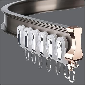 Aluminum Ceiling Curtain Track with Hooks and Accessories, Flexible Bendable Curtain Rail7m/23ft