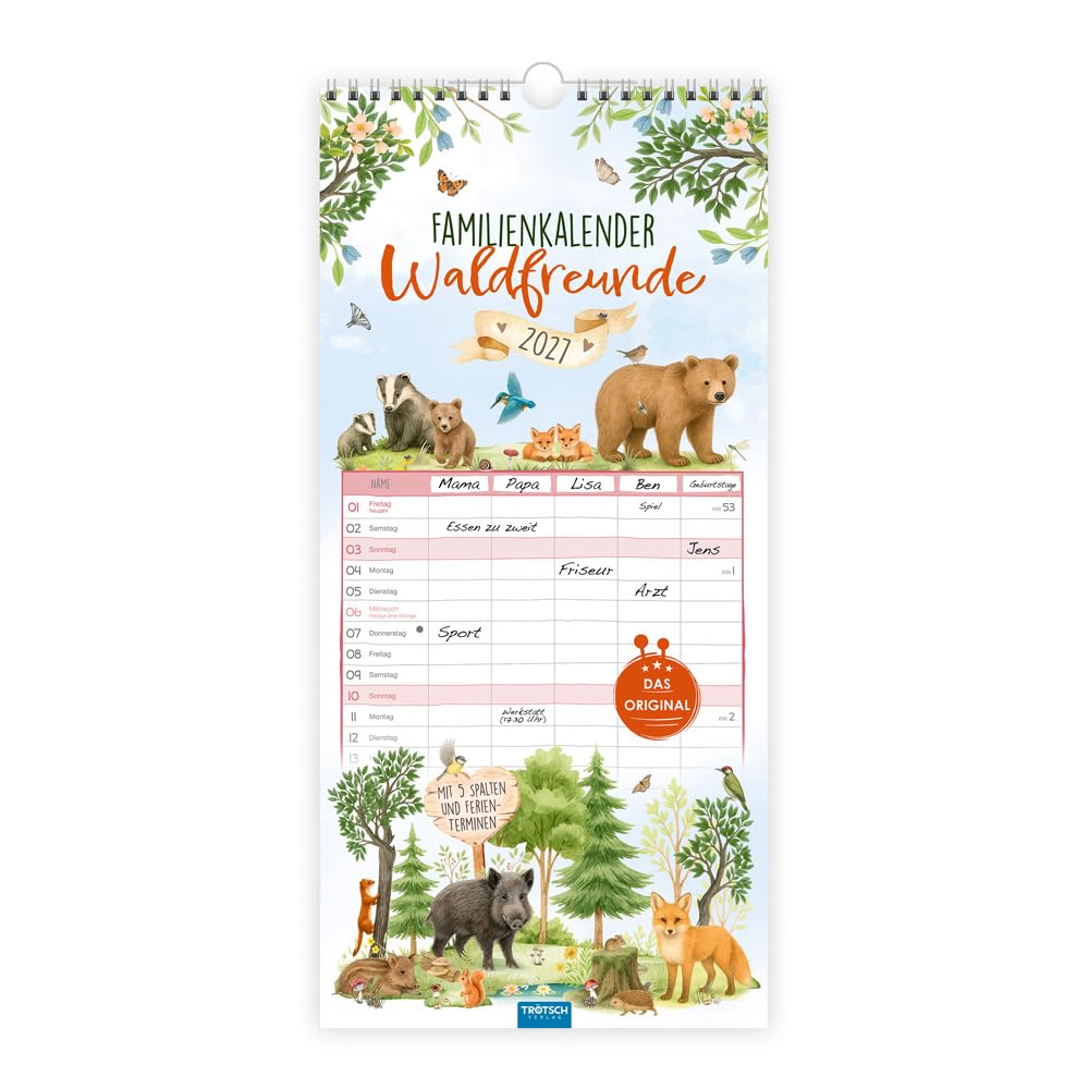 TRÖTSCH - Familienkalender Waldfreunde 2027: Wandkalender