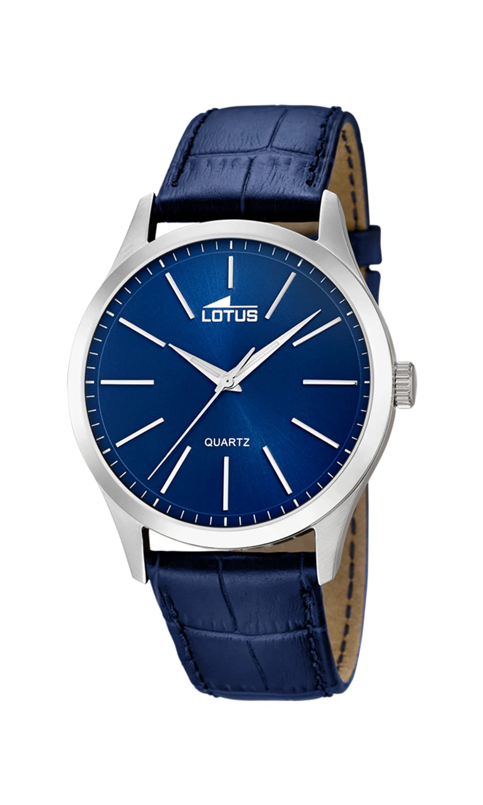 LOTUS Reloj Hombre 15961/A Minimalist Caja de Acero Inoxidable 316l Plateado Correa de Cuero Negro