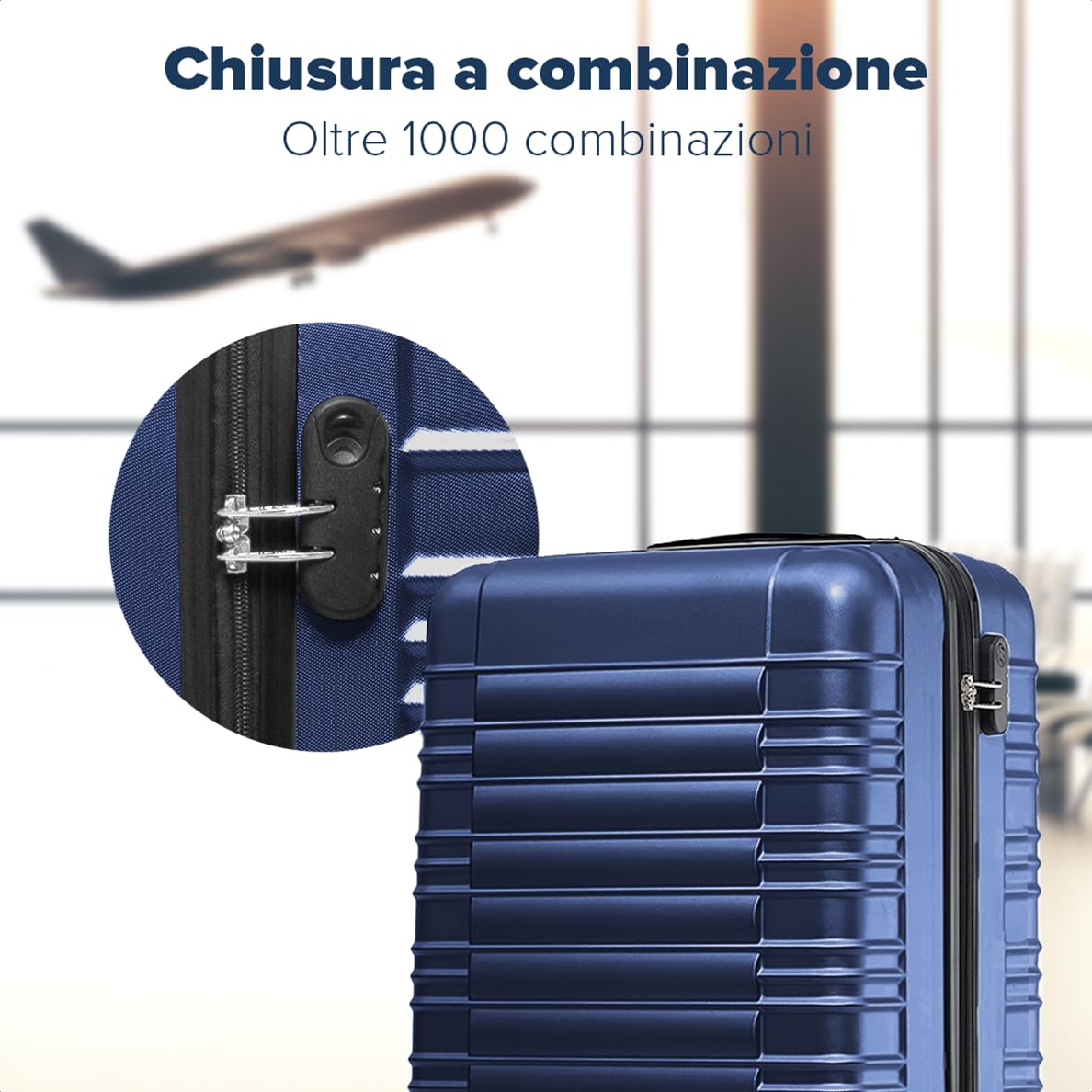TRVLMORE Trolley Bagaglio a Mano 55x40x20 - Valigia Bagaglio a Mano 55x40x20 - Valigia 10 kg - Valigie Trolley - Valigia Piccola - Trolley da Cabina - Trolley da Viaggio - Blu