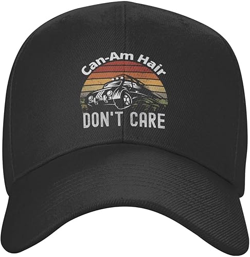 Miniatura 3 de Can Am Hair Don't Care Baseball Hat Adjustable Solid Color Curved Peaked Cap Unisex Black