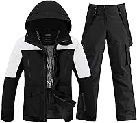 YEEFINE Men's Waterproof Ski Suit: 2-Piece Snowboard Jacket & Pants Set, Windproof Winter Snow Gear for Skiing