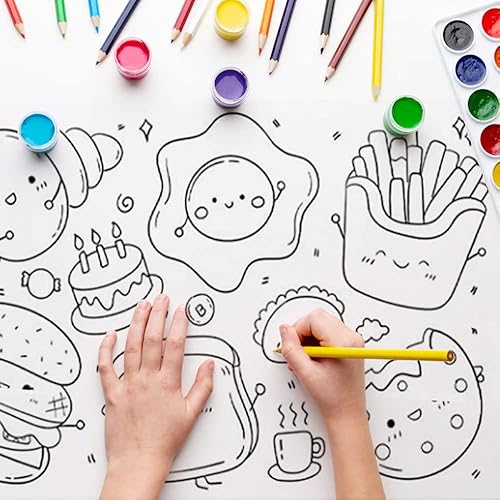 Miniatura 5 de Rollo de dibujo para niños rollo de papel de dibujo de 118 x 1181 pulgadas papel de llenado de color rollo de papel para colorear para niños