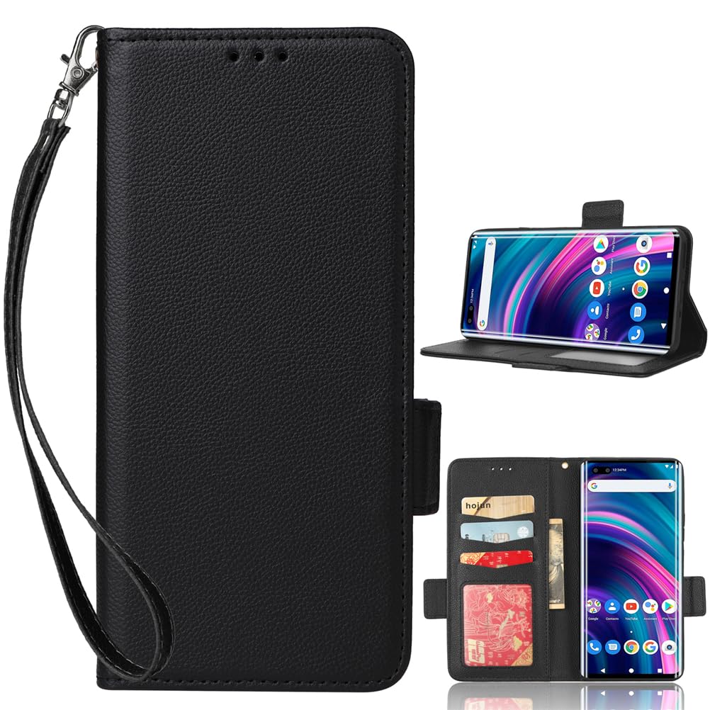 Custodia BAILI Per VIVO V19 Con Portafoglio E Blocco RFID - Pelle PU Con Supporto E Ricarica Wireless, Nero