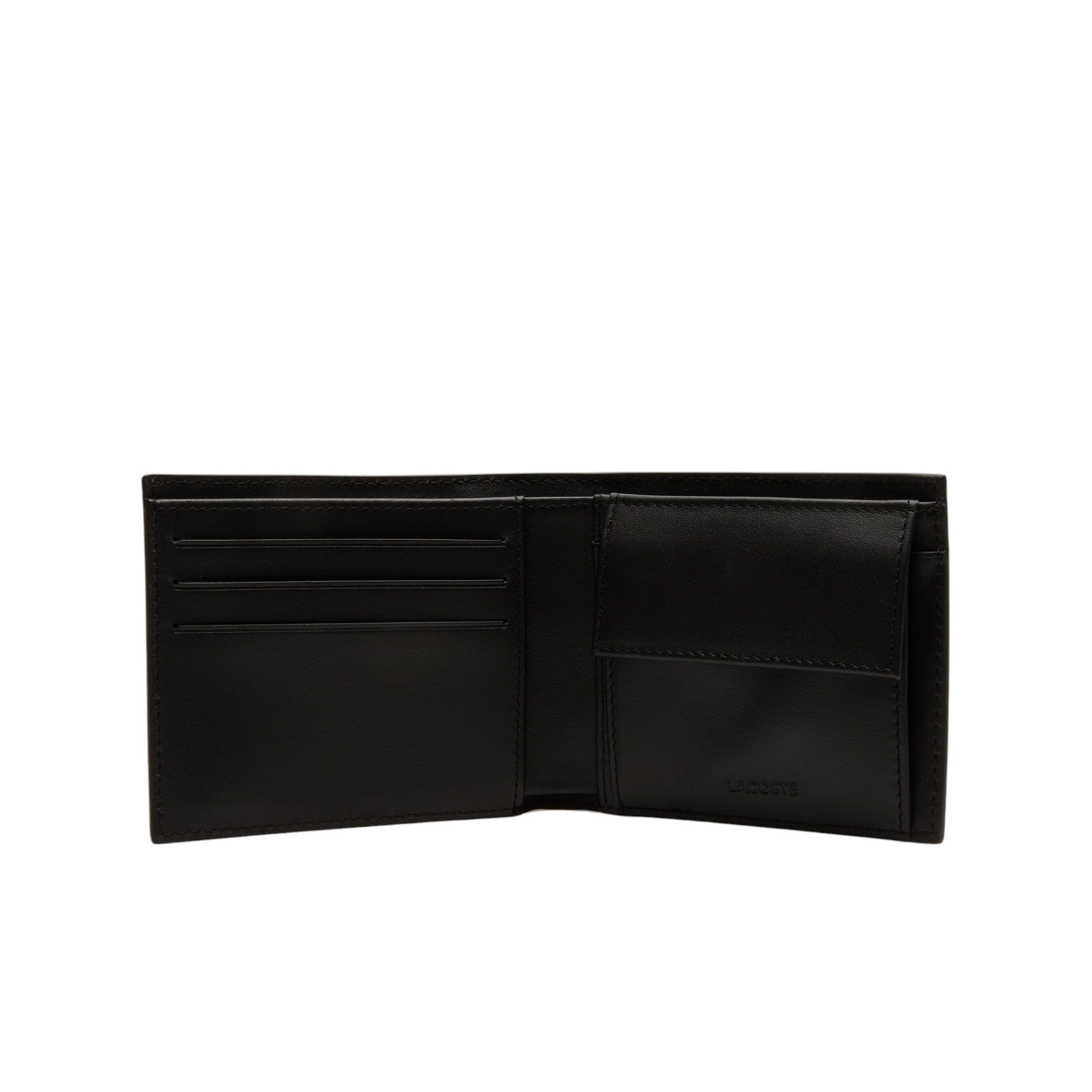 Lacoste Men's Fitzgerald Leather Wallet And Card Holder Set, Black, One Size
