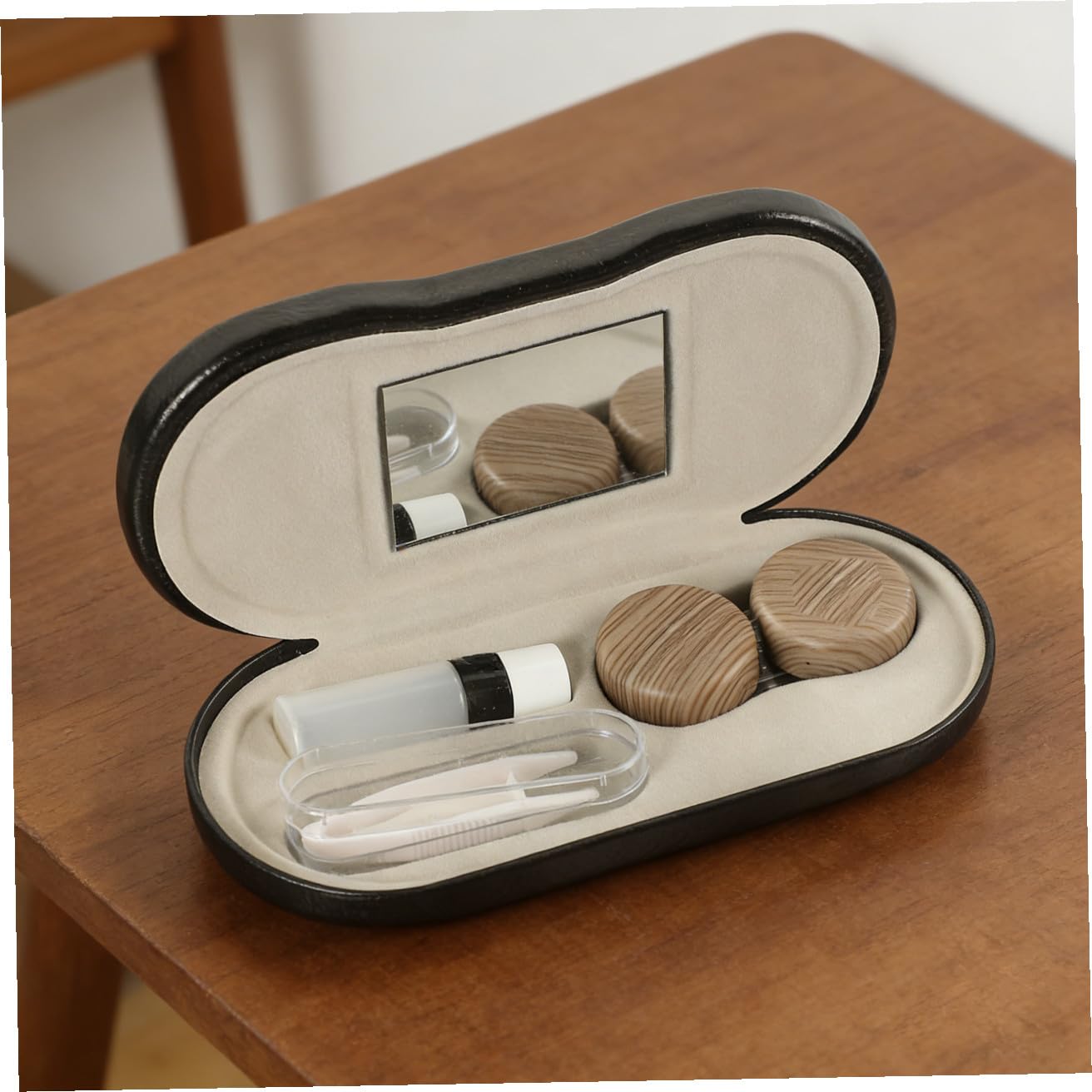 BESPORTBLE Custodia Occhiali Doppio Uso in Metallo e Pelle Pu Design a Doppio Strato, Compatta e Portatile per Occhiali da Vista da Sole