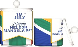Vector Illustration South Africa Flag International Clear Plastic Storage Container with lid Office Essentials Decorative Dental Floss Storage Jar for Floss Picks,Paper Clips,s 2