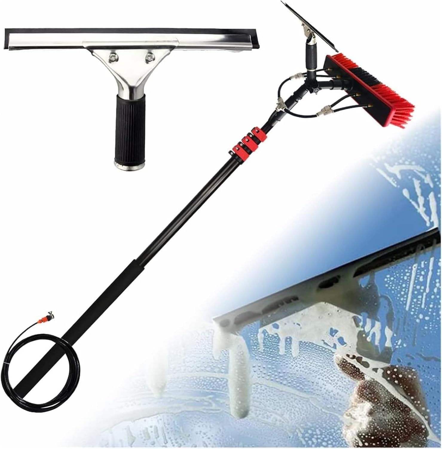 Kit de poste alimentado por agua para lavado profesional y doméstico de cristales