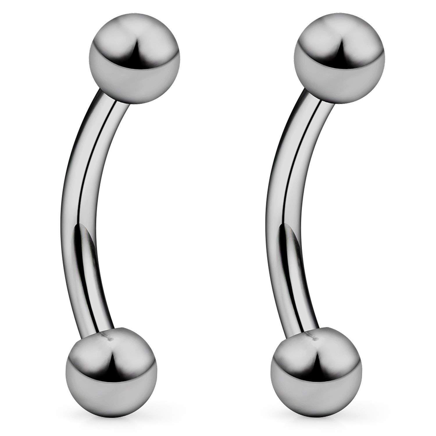 SCERRING 14G G23 Titanium Curved Eyebrow Barbell Tragus Helix Ear Belly Lip Nipple Tongue Ring Body Piercing Jewelry 8-16mm