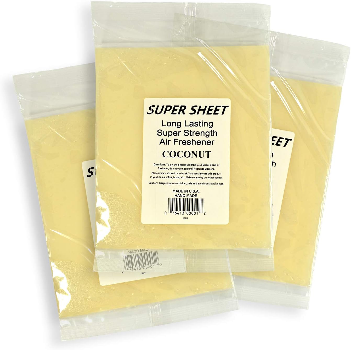 Super Sheet Large (8"x7") Under Seat Car Air Freshener, 3-PACK (Dark Ice)