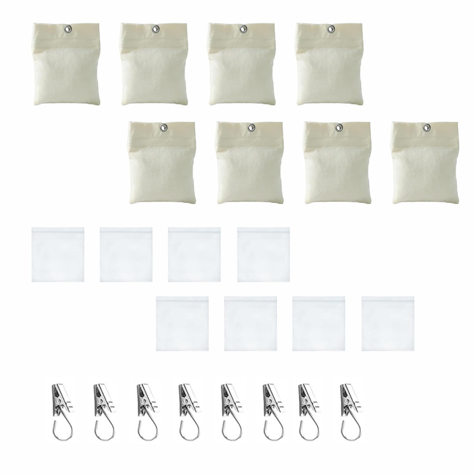 Lot de 8 sacs de lestage pour rideaux d'extérieur, sacs de sable portables en toile pour rideaux de terrasse, rideaux de pergola, cabane, tonnelle et tentes de jardin