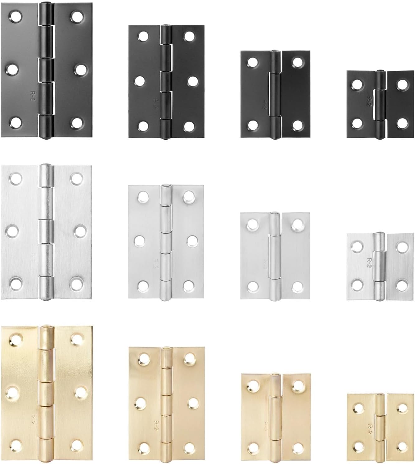 2pcs Stainless Steel Hinge 270 Degree Folding Black Small Hinges Cabinet Door Hinges for Kitchen Cupboard Wooden Box Furniture(Silver 63.2mm 2pcs)