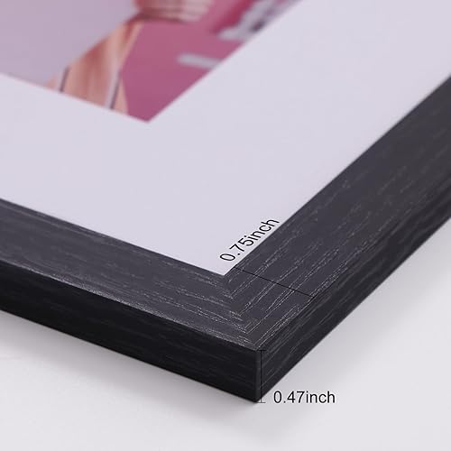 Miniatura 9 de Portarretratos de 12 x 16 pulgadas, madera diseñada con plexiglás inastillable, para exhibir fotos de 11 x 14 pulgadas con paspartú o de 12 x 16