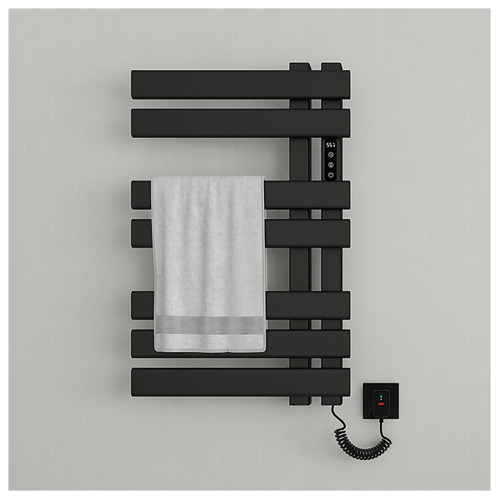 Sèche-serviettes mural contre l'humidité avec minuterie et affichage LED