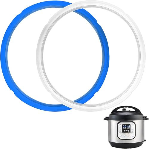 2 Pack Sealing Ring 6qt for Instant Pot Sealing Ring for 6 & 5qt Insta Pot, Food-grade Silicone Seal Rings Replacement for Instant Pot 6 Quart, Gasket for Instantpot Sealing Ring 6 qt Clear, Blue