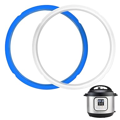 2 Pack Sealing Ring 6qt for Instant Pot Sealing Ring for 6 & 5qt Insta Pot, Food-grade Silicone Seal Rings Replacement for Instant Pot 6 Quart, Gasket for Instantpot Sealing Ring 6 qt Clear, Blue