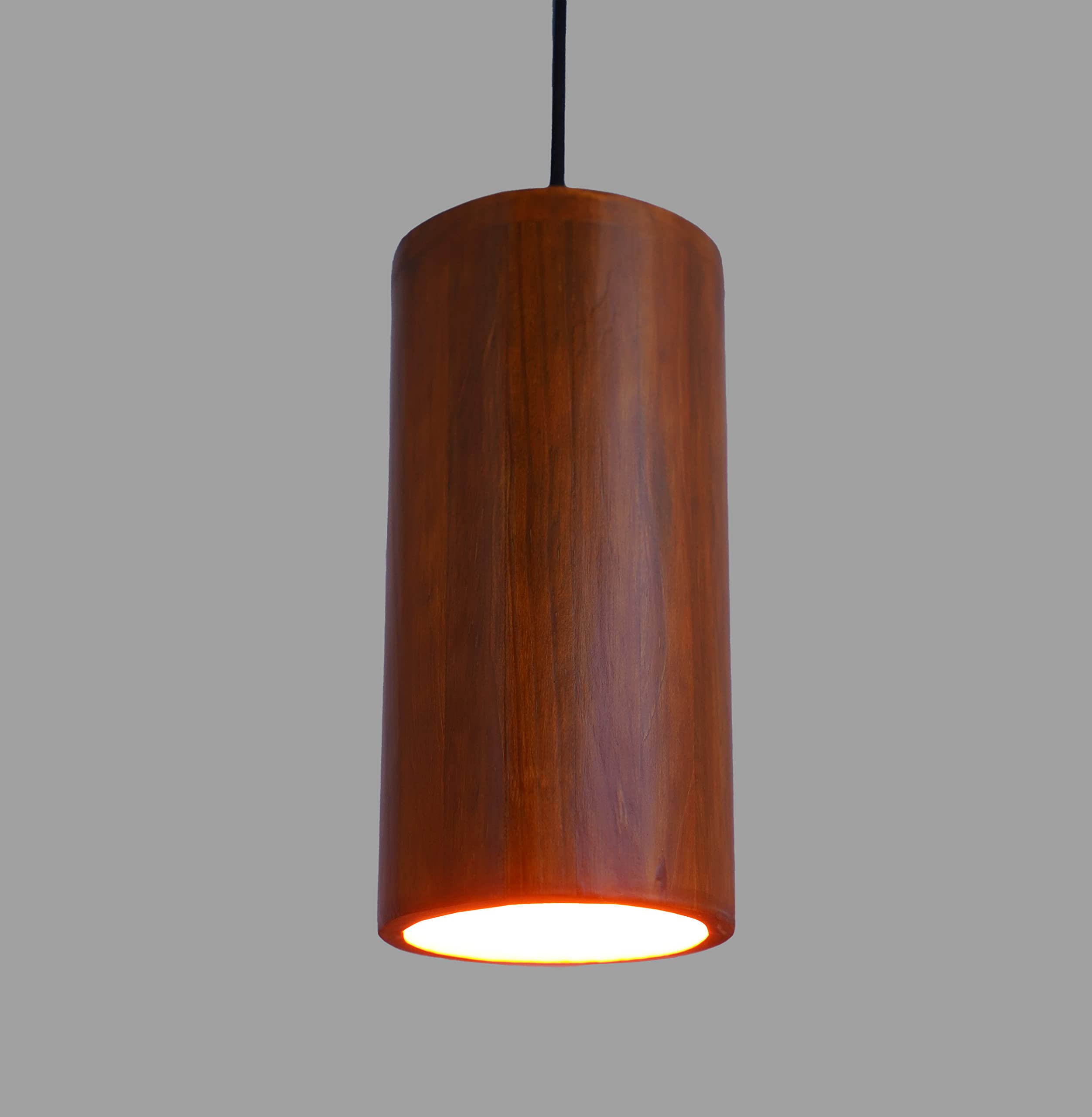 Buy Chozhan Litez 4 INCH Cylinder Shape Teakwood Finish Wooden