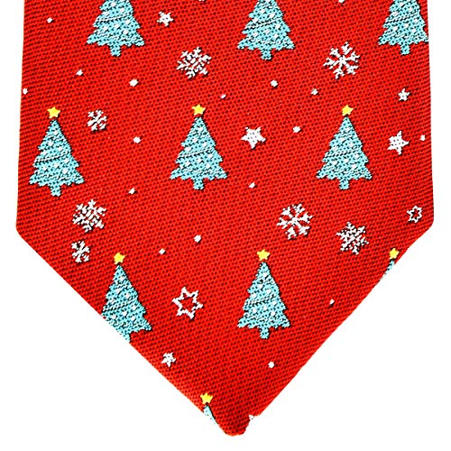 Retreez Christmas Tree and Snowflakes Pattern Woven Pre-tied Boy's Tie2