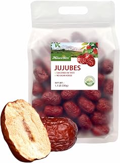 NatureBliss Premium Sun Dried Jujube Date,Red Date, 100% Natural,No GMO, Improve sleep, Health Snack, Dried Fruit, Sweet and Chewy Net weight: 500g (1.1LB)