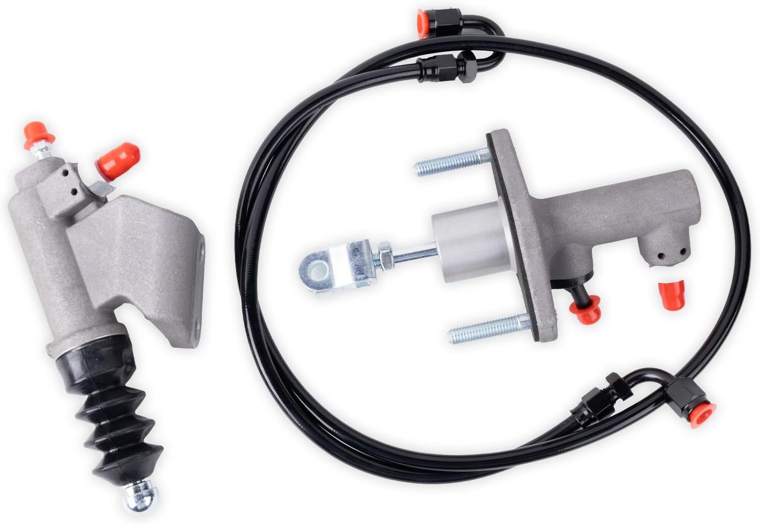 Complete Clutch Master & Slave Cylinder Kit with Braided Line for Honda Civic Si 2006-2011, Acura RSX 2002-2006, TSX 2004-2008, Replaces KTD-CLK-KMS CMC & Slave Set