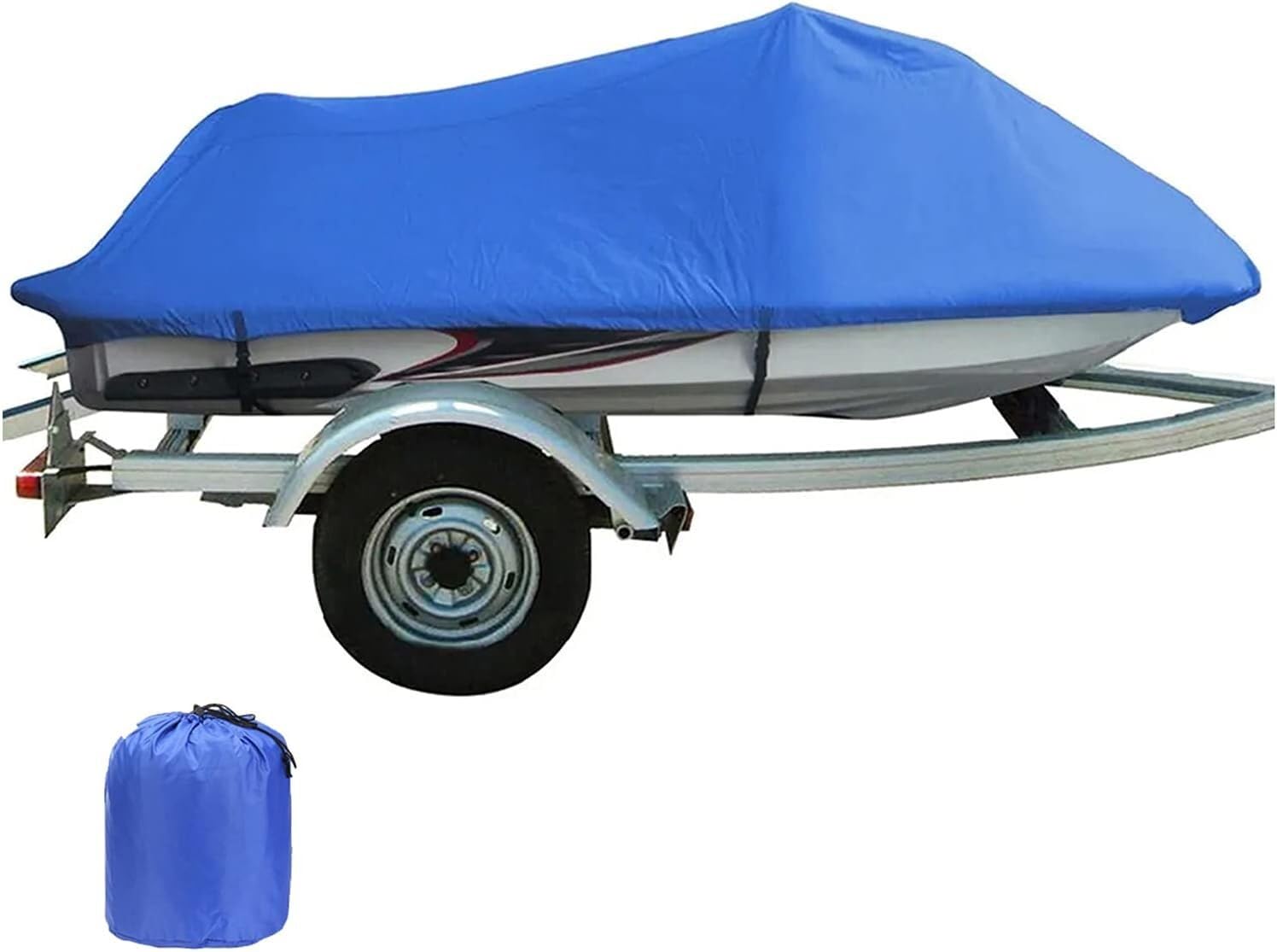 Housse de jet ski en tissu Oxford bleu imperméable pour modèle de 4,2 à 4,4 m