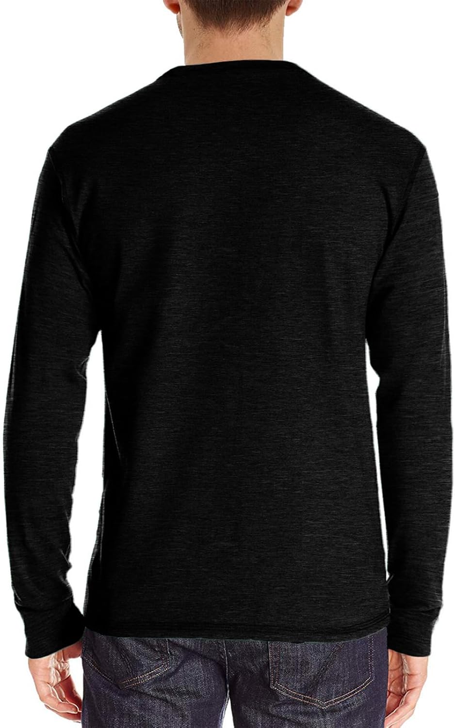 Men's Long Sleeve Henley Shirt Cotton Blend Casual Basic Top Fashion Button T-Shirt with Pocket - Image 2