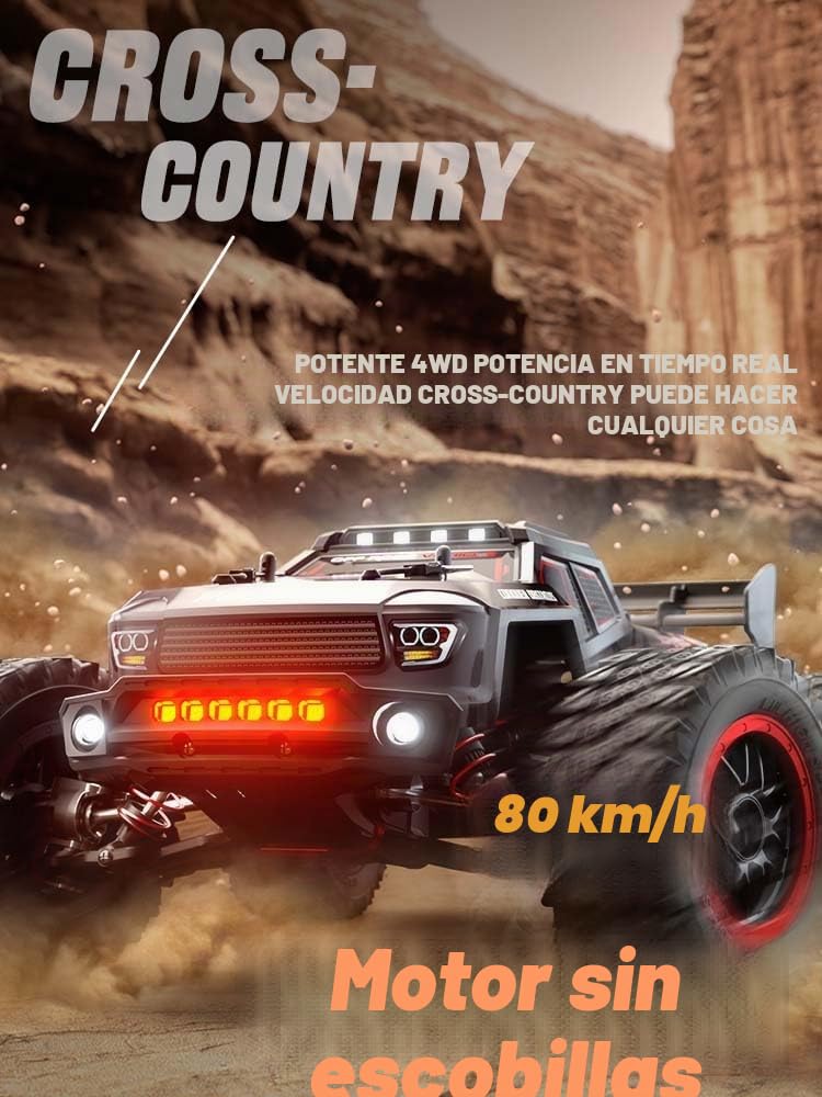 Coche teledirigido para adultos, 80 km/h, sin escobillas, 1/16, 2,4 GHz, resistente al agua, para todo terreno, 4 WD Offroad Truggy, SG316MAX, 3 pilas