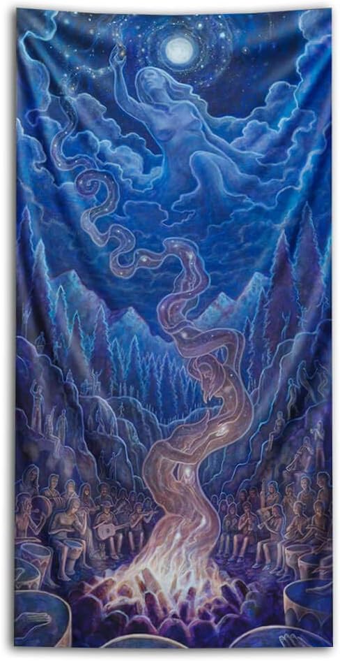Third Eye Tapestries "Song for Gaia” Wall Tapestry by Blake Drezet - Psychedelic Art Tapestry - Hanging Modern Art Tapestry(44x90)