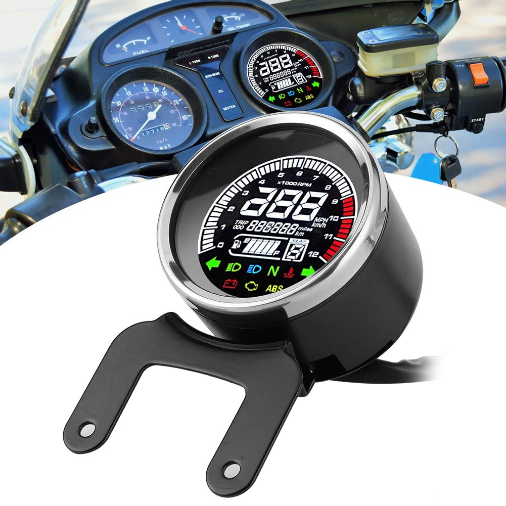 Compteur de moto à affichage numérique LCD,tachymètre,jauge de niveau de carburant,12000 tr/min, Autres instruments