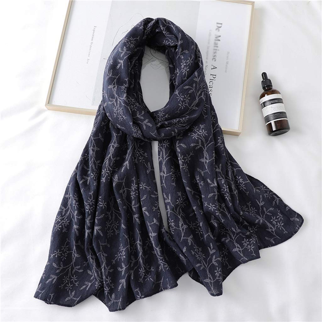 Bufanda de Mujer Invierno Cálido Cuello Diadema Hijabs Bufandas Dama Chales Abrigos Foulard Femenino Pañuelo Estolas Florales (Color : E)