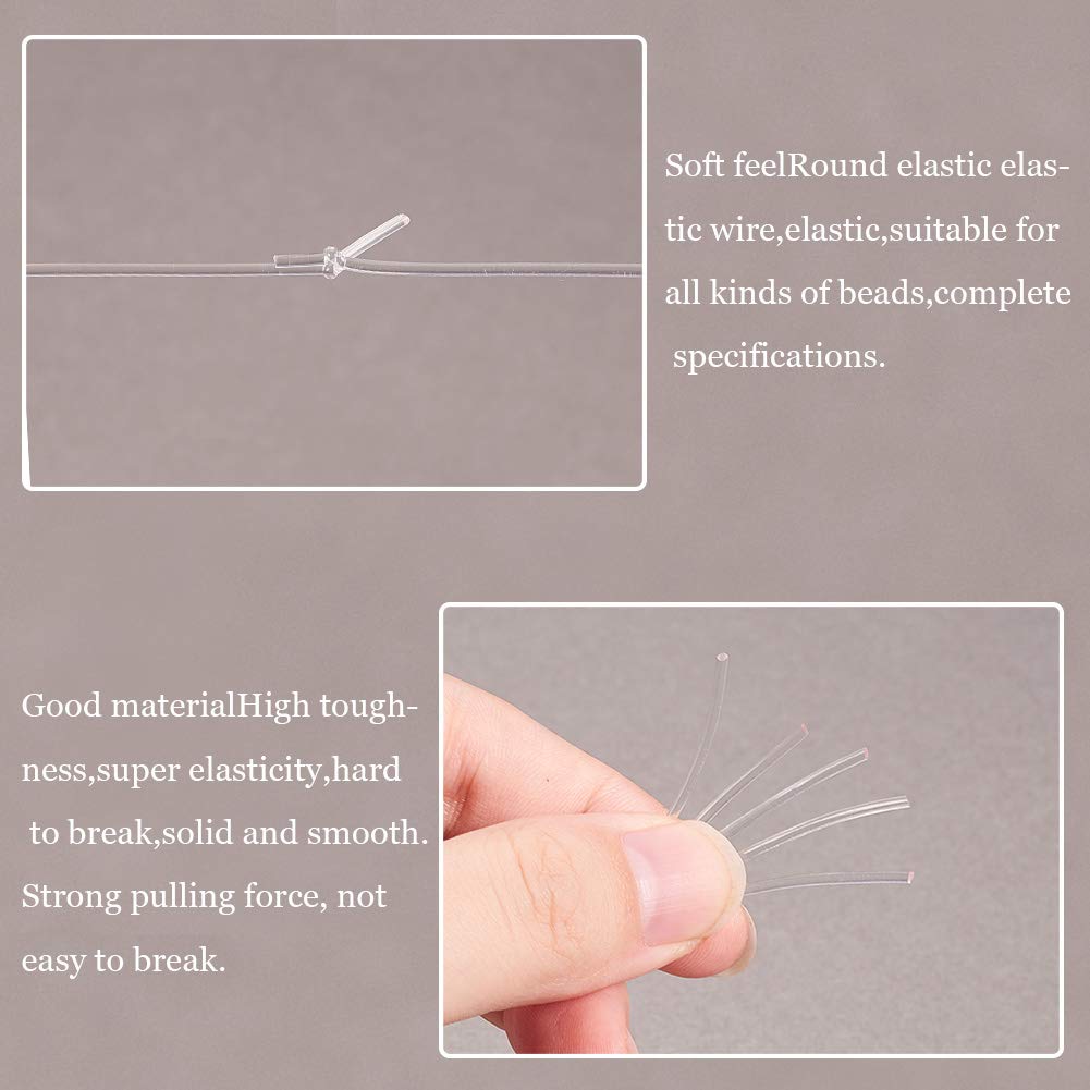 Cavo Elastico Trasparente 1,2 Mm Filo di 2 Perline Ago Artigianato Fai da Te per Cucire