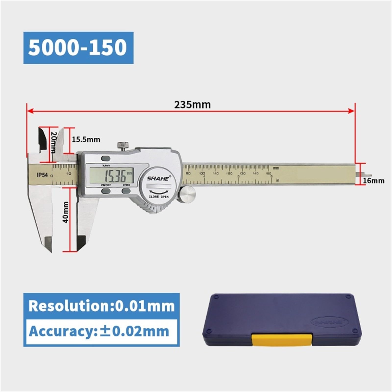 IP54 Cyfrowy kalibrator elektroniczny miernik linijka cyfrowy suwmiarka cyfrowa kalibrator kalibratory(5000-150)
