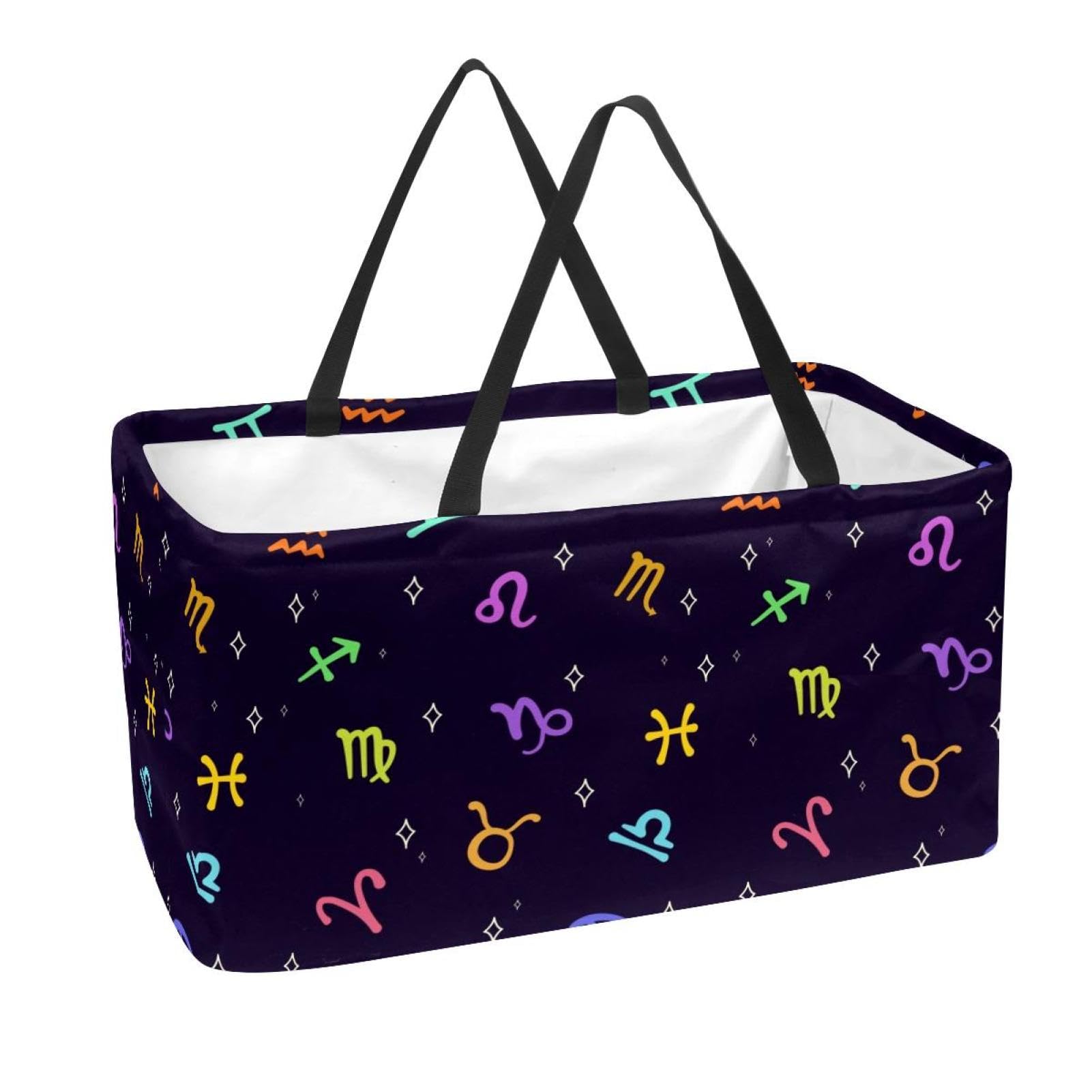 Sac fourre-tout motif zodiaque coloré pour vos courses et sorties au marché de Provence