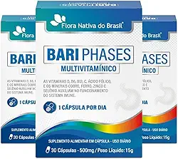 Kit 3x Bari Phases Multivitamínico 30 cápsulas - Flora Nativa