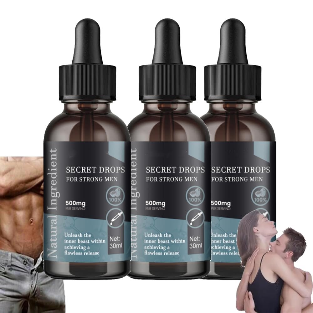 Secret Drops for Strong Men,Secret Happy Drops,Enhancing Sensitivity and Pleasure,Men's Long Lasting Delay Stronger Spray,Improve The Quality of Love (3PCS )